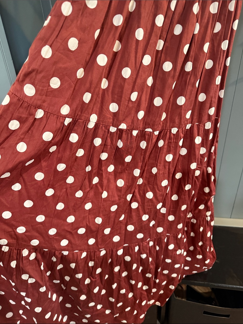 GAP Brown Polka Dot Tiered Maxi Dress - Picture 4 of 5